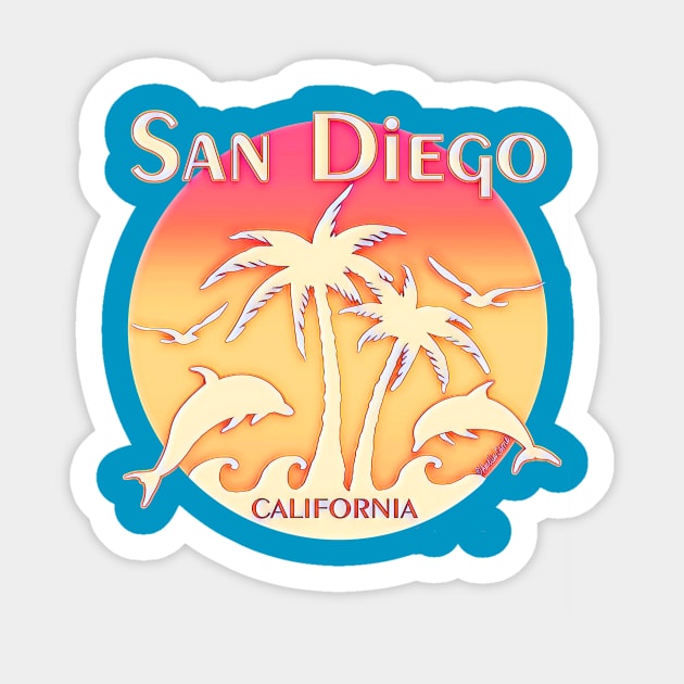 San Diego, California Sticker by AmeliaCarrie